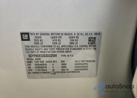 2016 Cadillac Srx Luxury Collection from USA, damaged, VIN 3GYFNEE32GS532004